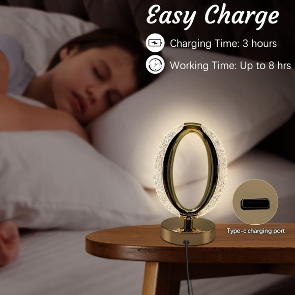 𝅺touch Control Crystal Table Lamp, 3 Color Changing Touch Contr… - Picture 4 of 12